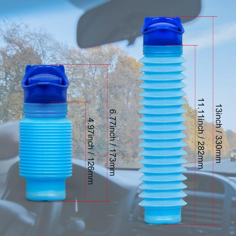 SlogPith Pee Bottles For Men,Collapsible Urine Bottle With Disposable Replacement Bags,Car Pee Bottle For Men And Women,750ml,Leakproof,2-Piece Set Emergency Urinal For Road Trips,Traffic Jams And Camping - Image 3